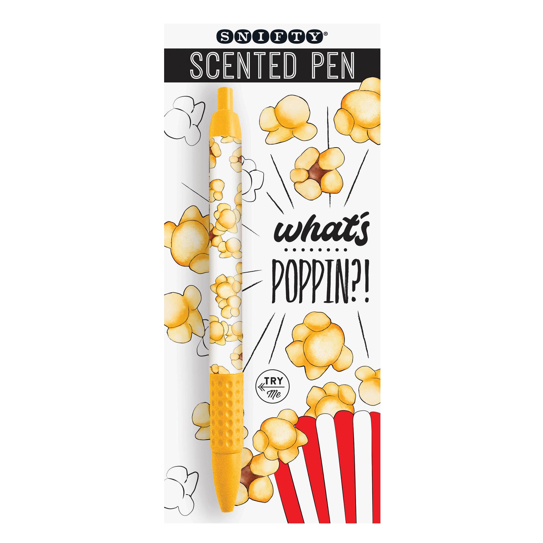 Popcorn scented pompom pen