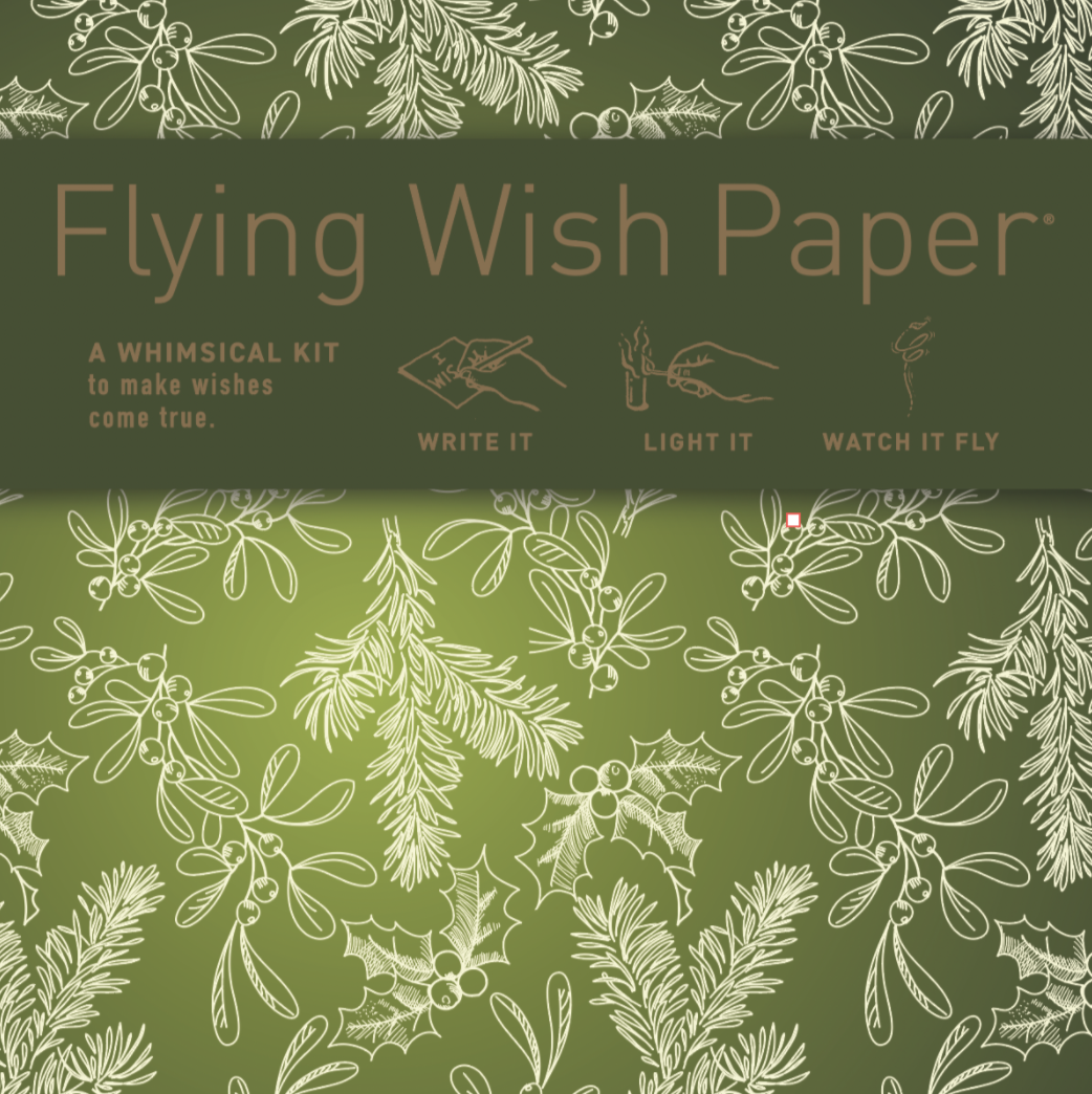 Green Holiday Flying Wish Paper (Mini with 15 Wishes + Accessories)