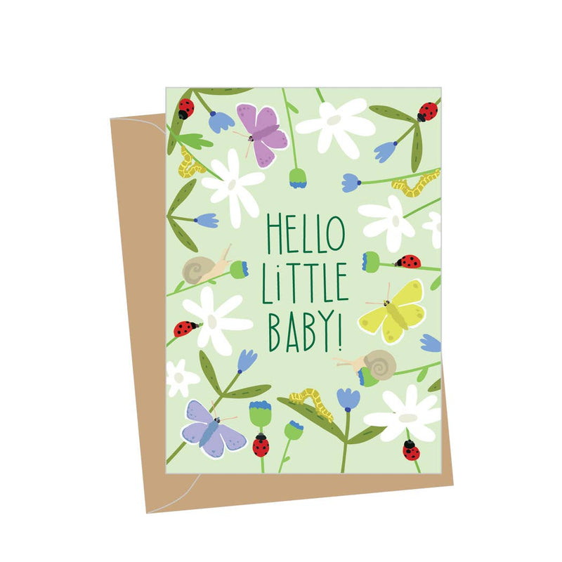 -MINI- New Baby Ladybug, Folded Enclosure Cards