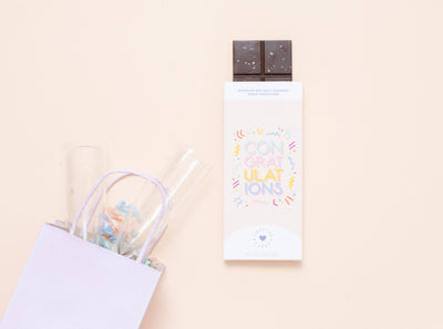 "Congratulations" Greeting Card + Chocolate Bar