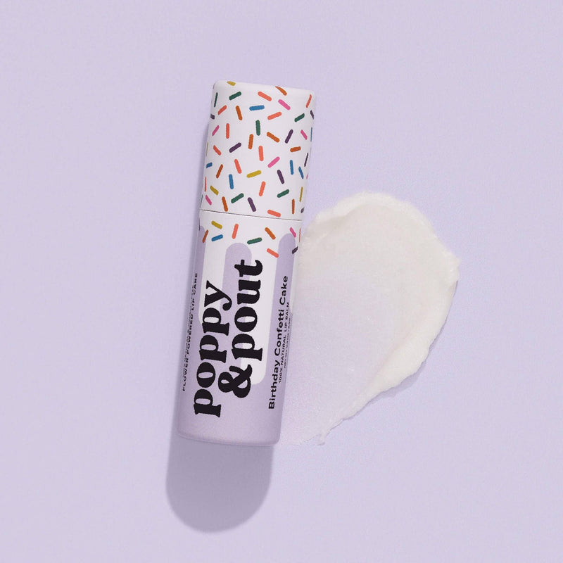 Poppy & Pout Birthday Confetti Cake Lip Balm - Purple