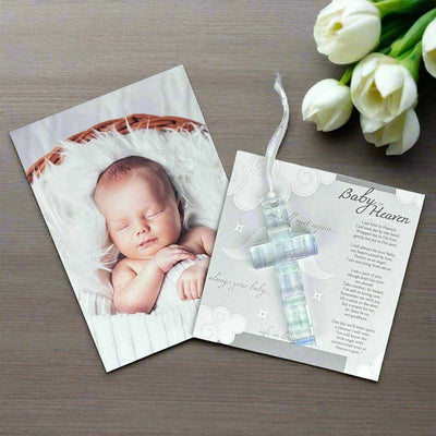 "Baby In Heaven" Infant Memorial Clear Mosaic Cross