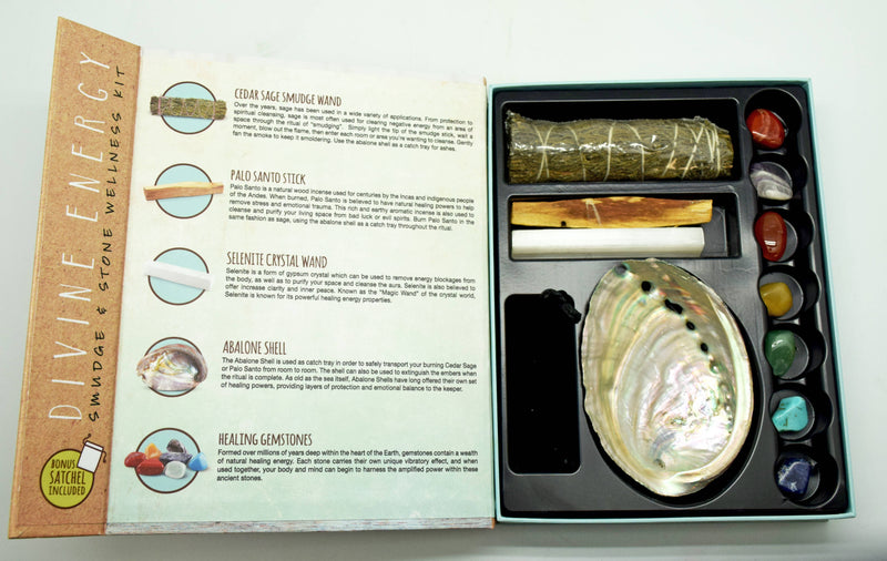 Divine Energy Smudge and Stone Wellness Kit