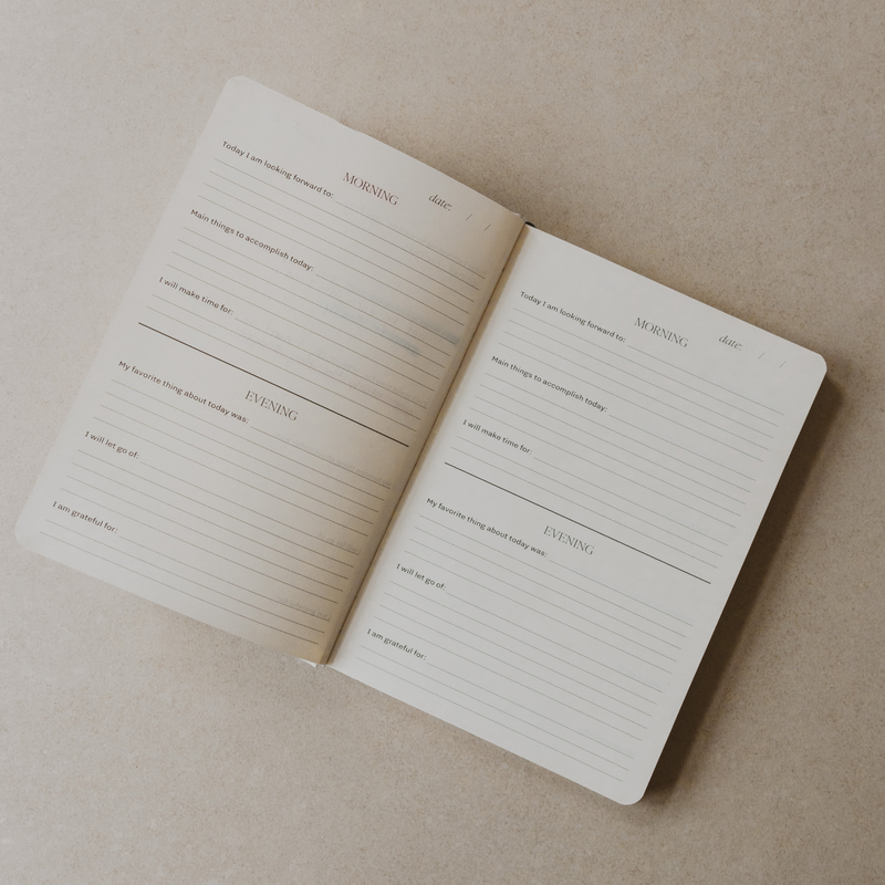 "Be Mindful" Daily 5 Minute Prompted Journal - Stripes