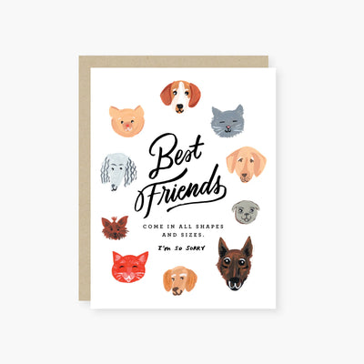 "Best Friends Come In All Shapes And Sizes" Pet Sympathy Card