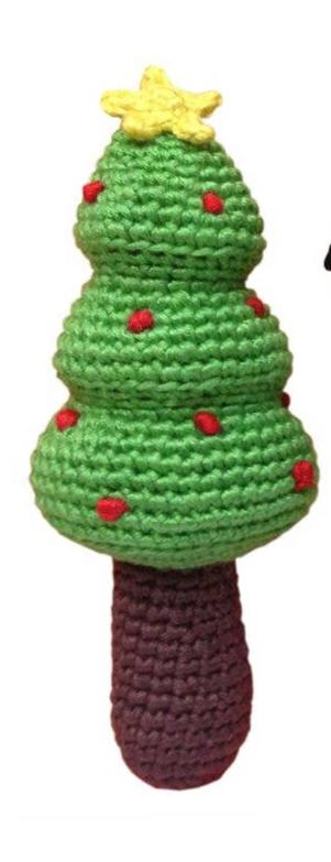 Holiday Stick Hand Crocheted Rattle