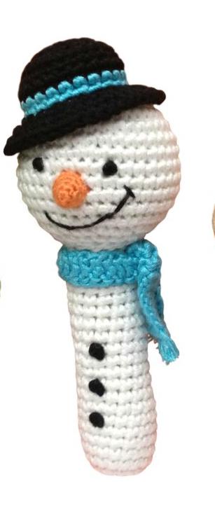 Holiday Stick Hand Crocheted Rattle