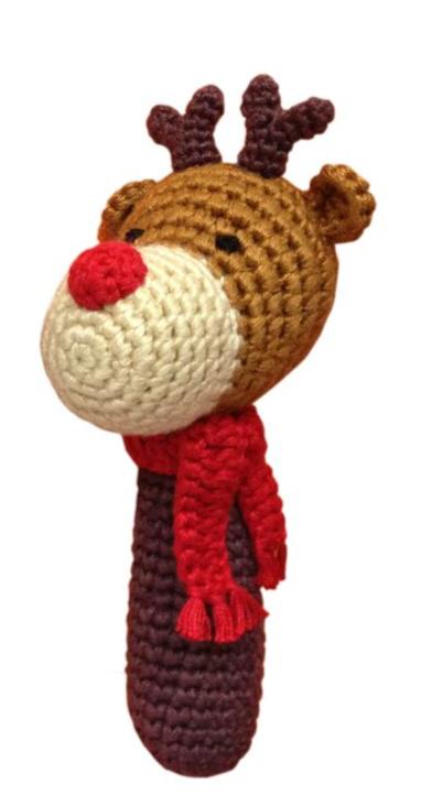 Holiday Stick Hand Crocheted Rattle