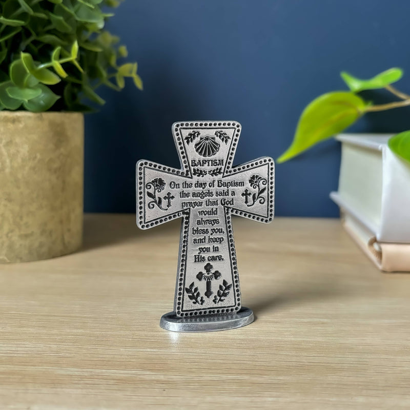 Standing Baptismal Message Cross