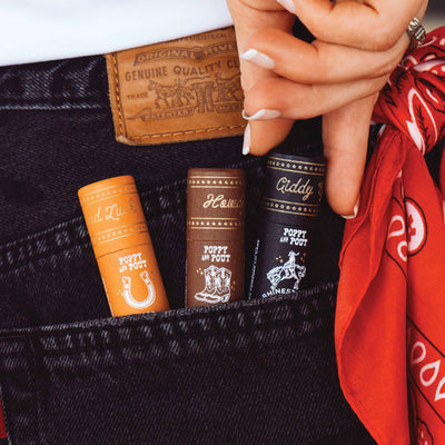 Poppy & Pout  Rhinestone Rodeo, Rowdy Rootbeer Lip Balm