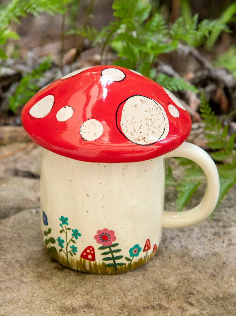 "Grow Your Own Way" Mushroom Mug With Lid
