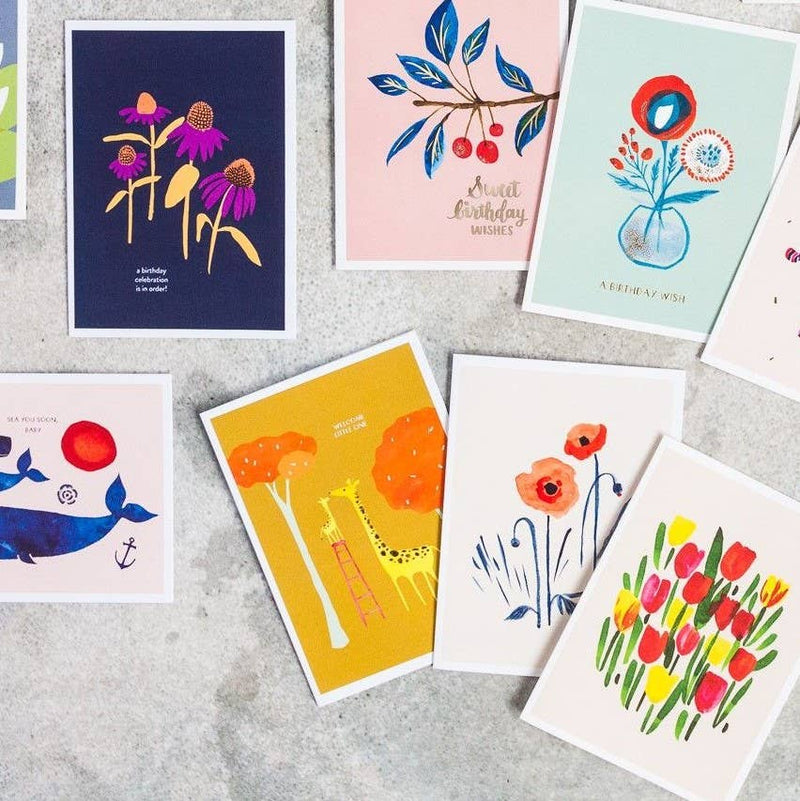 "Welcome Little One" Giraffes New Baby Card