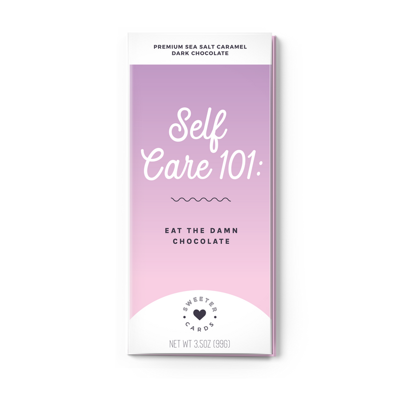 "Self Care 101" Greeting Card + Chocolate Bar ALL-IN-ONE!