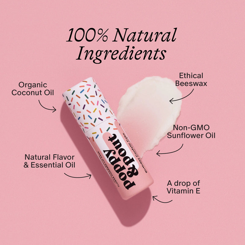 Poppy & Pout Birthday Confetti Cake Lip Balm - Pink