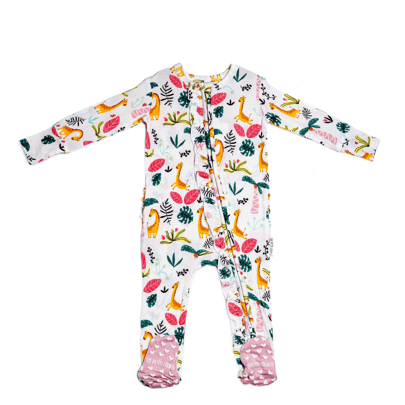 Jungle Giraffe Footie Romper: 9-12M