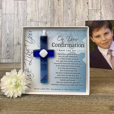 Confirmation Mosaic Glass Cross: For Boy