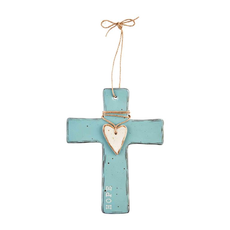 "Hope" Stoneware Hanging Cross