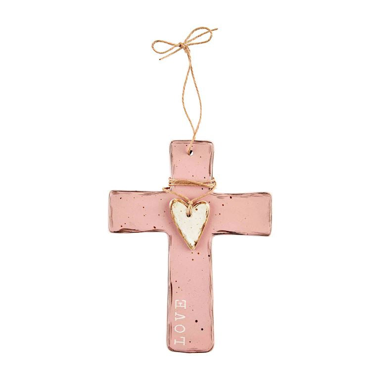 "Love" Stoneware Hanging Cross