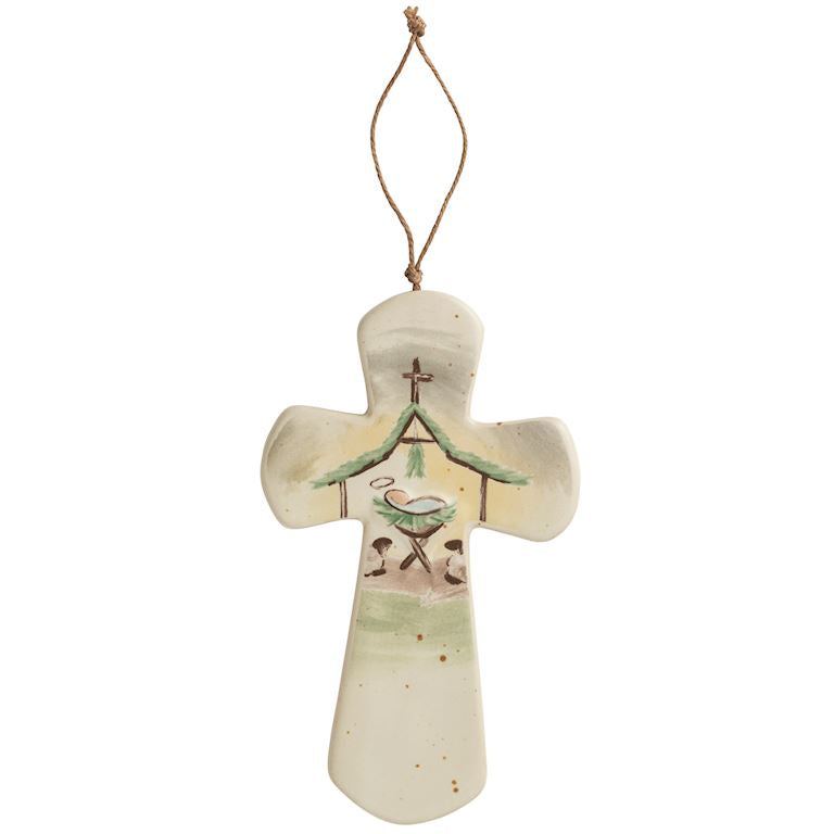 Nativity Stoneware Cross