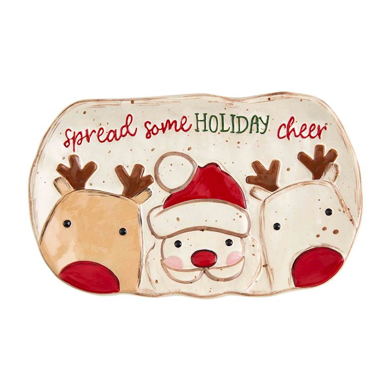 "Spread Some Holiday Cheer" Stoneware Christmas Platter