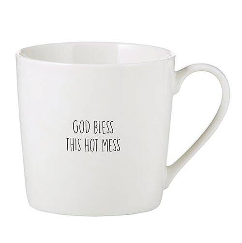 "God Bless This Hot Mess" Cafe Mug
