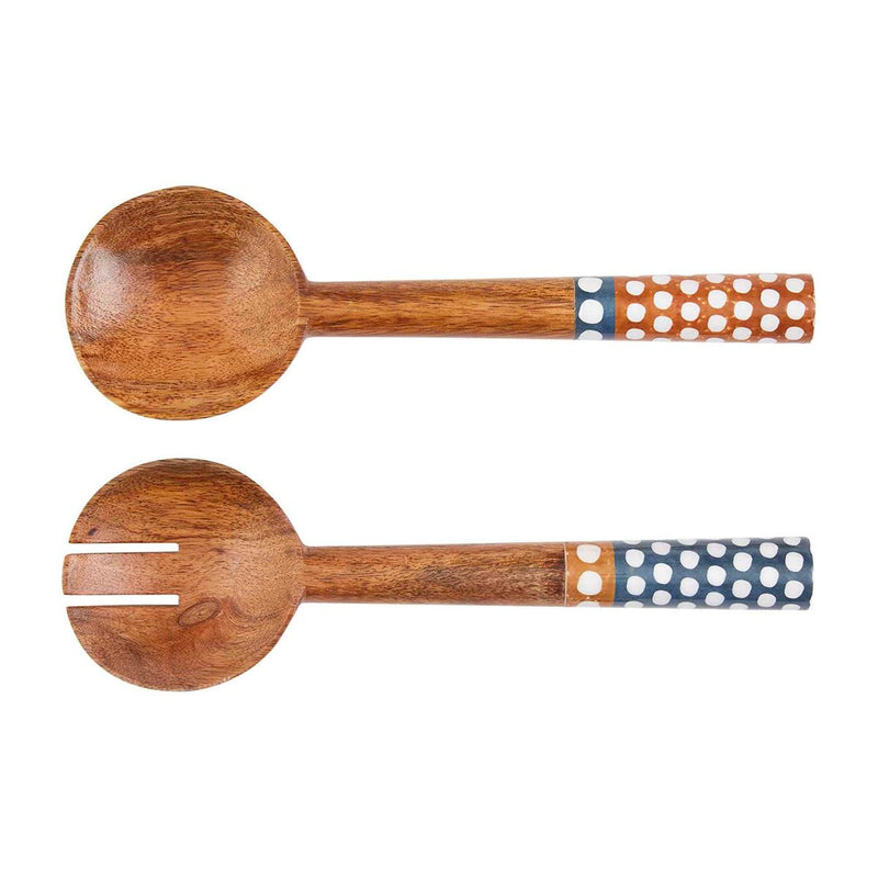 Dot Enamel Salad Servers