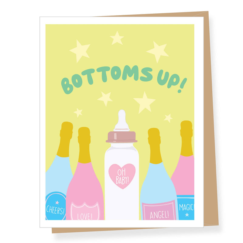 "Bottoms Up" New Baby Greeting Card