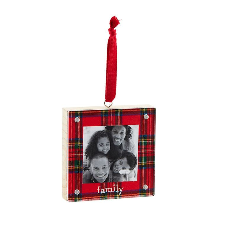 "Family" Wood & Acrylic Photo Frame Ornament