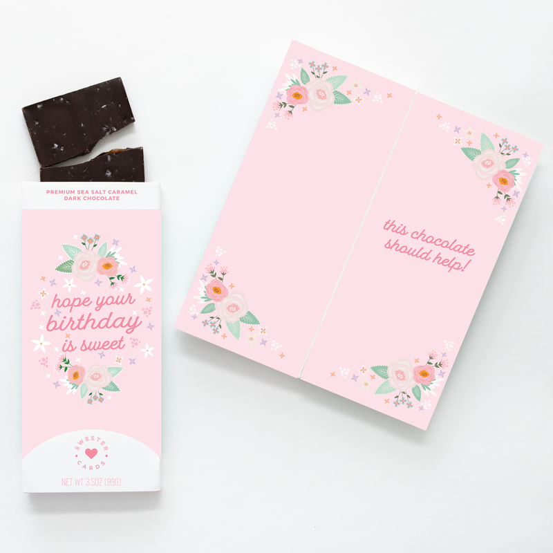 "Hope your Birthday is Sweet" Greeting Card + Chocolate Bar ALL-IN-ONE!