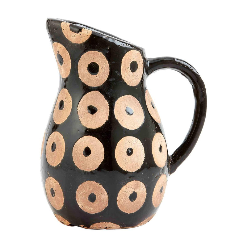 Black Dot Terracotta Pitcher Vase