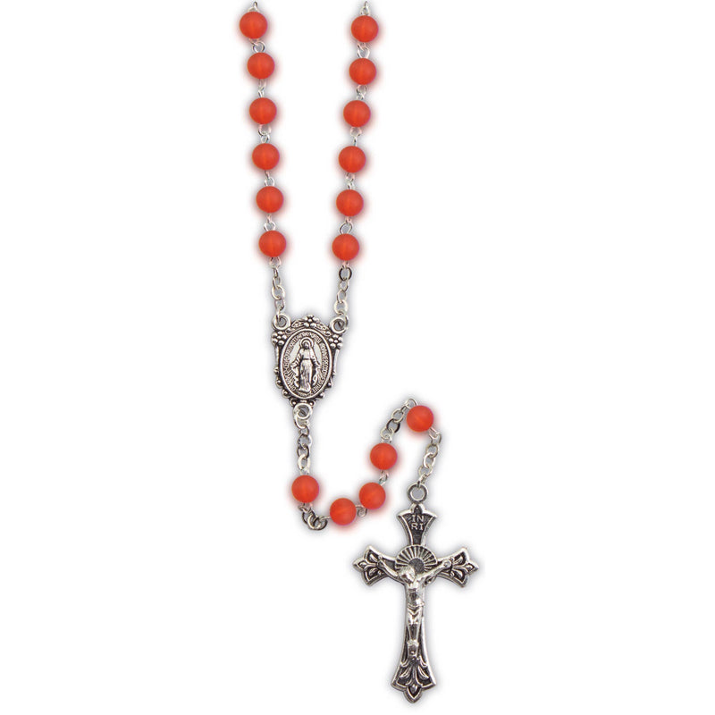 Ruby Colored Beaded Rosary