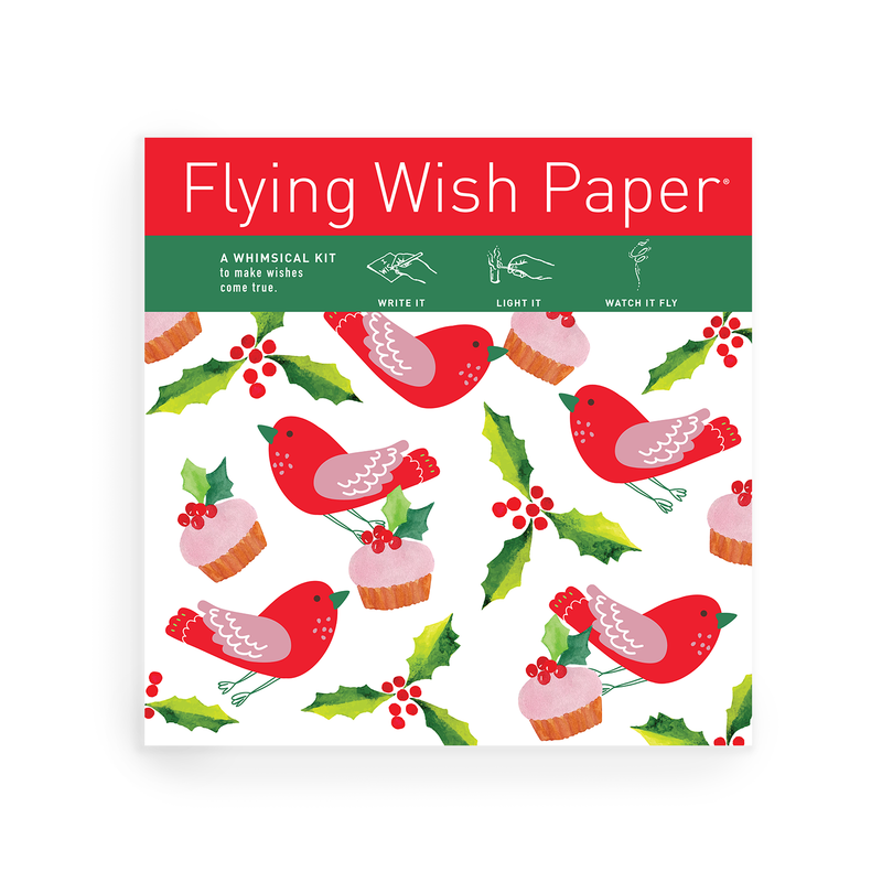 "Christmas Cakes" Flying Wish Paper (Large with 50 Wishes + Accessories)
