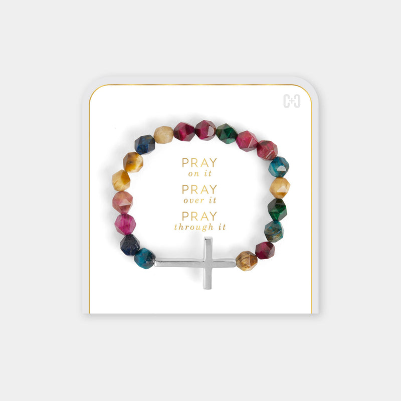 "Pray on it, Pray over it, Pray through it"  Multi Stretch Bracelet