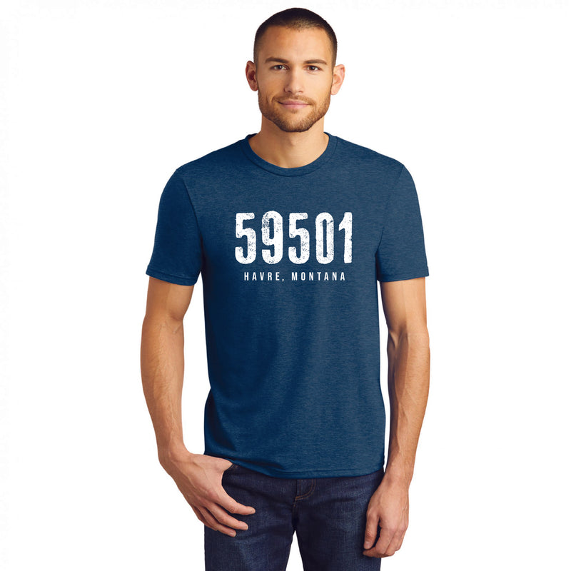 "59501 Havre, Montana" Unisex T-shirt - Neptune Blue