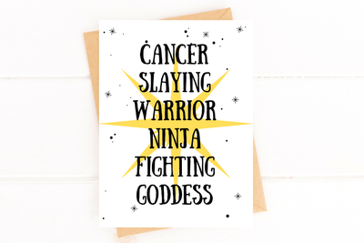 "Cancer Slaying Warrior Ninja Fighting Goddess" Cancer Greeting Card