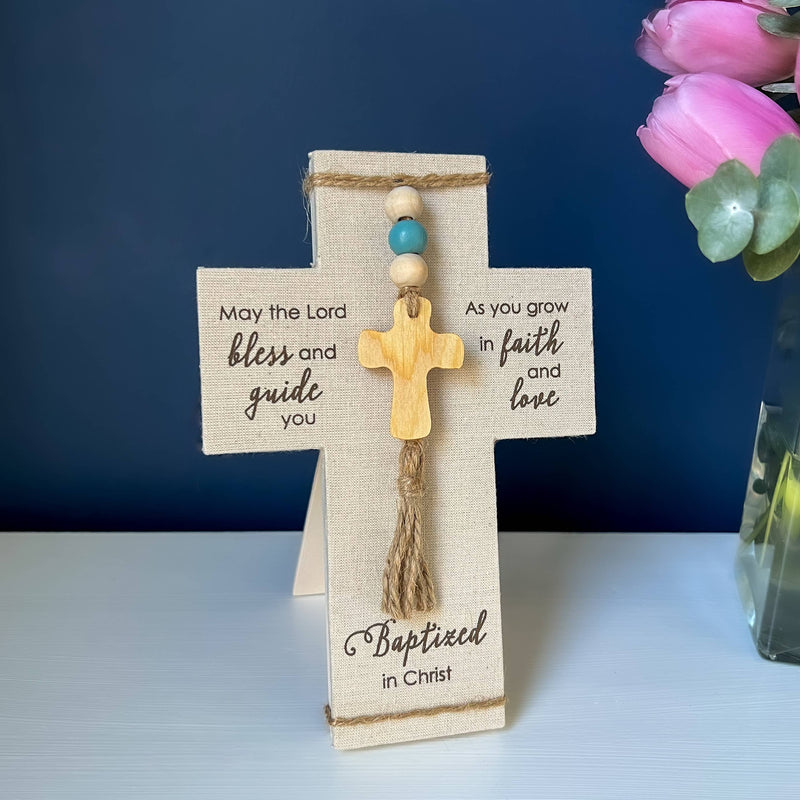 "Baptized in Christ" Fabric Cross