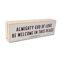 "Almighty God Of Love" Wooden Block Sign