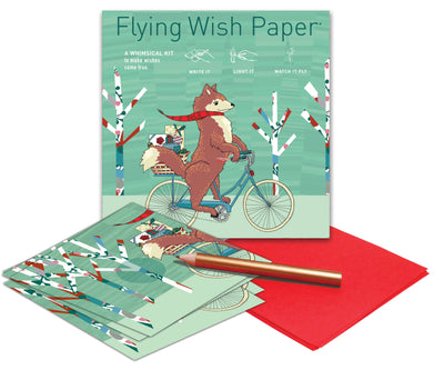 "Mr. Fox" Flying Wish Paper (Mini with 15 Wishes + Accessories)