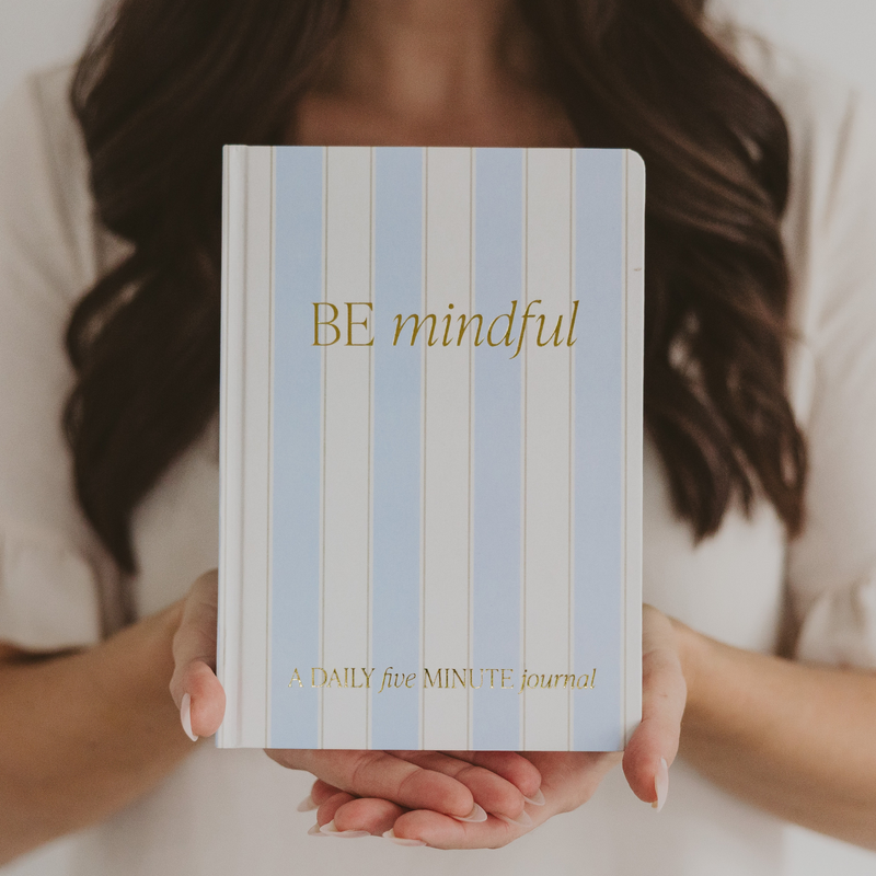 "Be Mindful" Daily 5 Minute Prompted Journal - Stripes