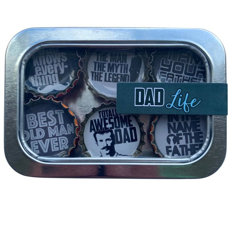 Upcycled "Dad Life" Magnets - 6 pk