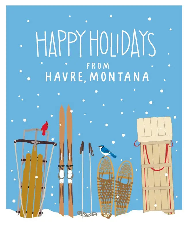 "Happy Holidays from Havre, Montana" 8 pk Boxed Christmas Cards
