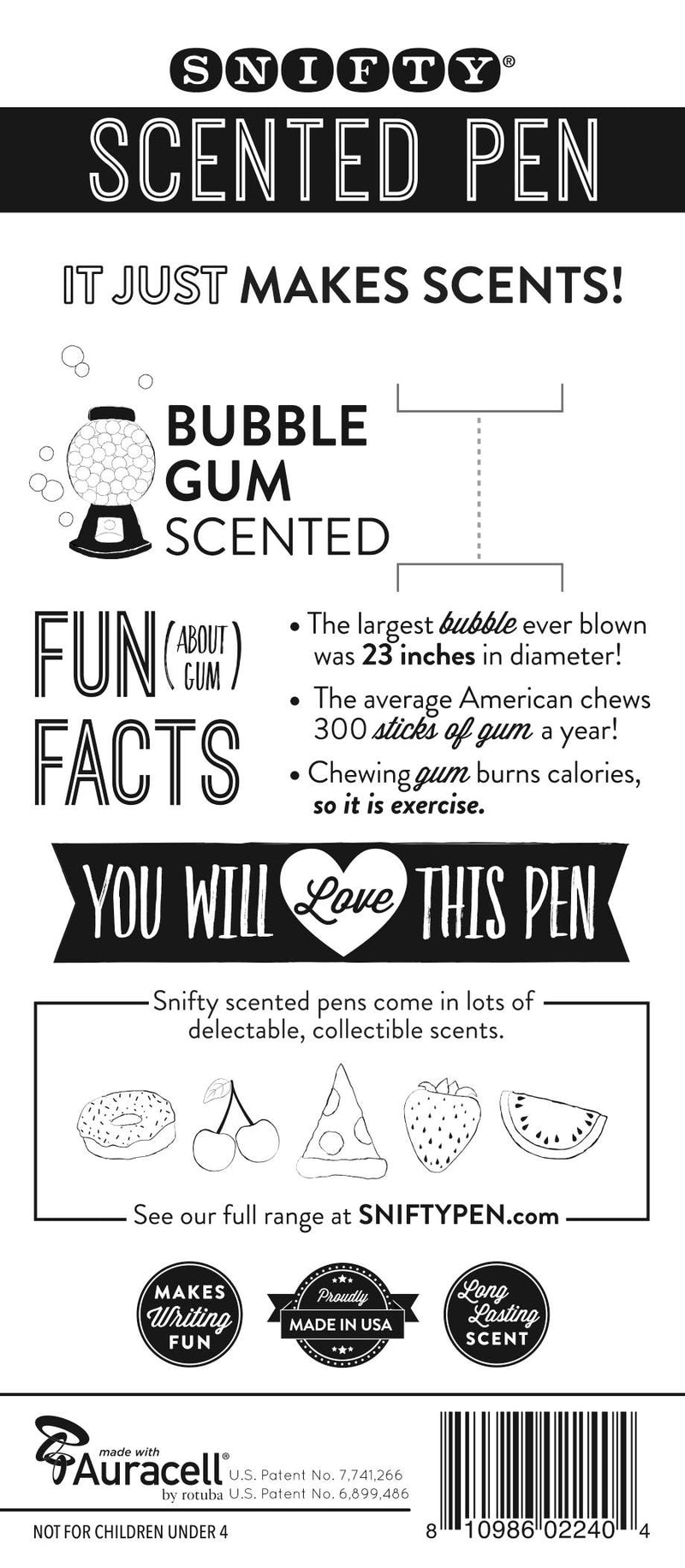 "Chews to Be Happy" Bubblegum Scented Pen