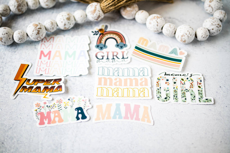 "Mama" Colorful White Vinyl Sticker