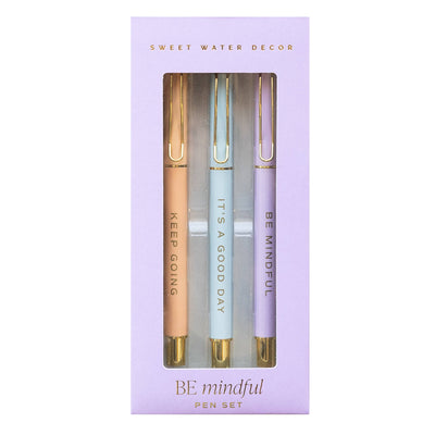 "Be Mindful" Metal Pen Set - 3pk