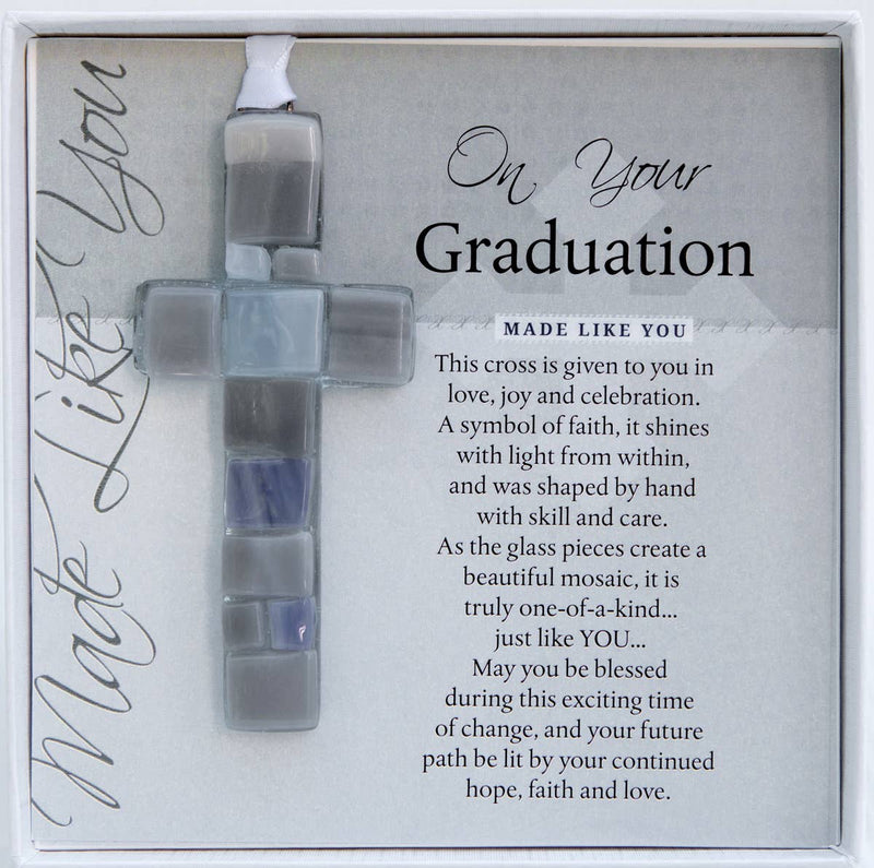 "Graduation" Mosaic Glass Cross