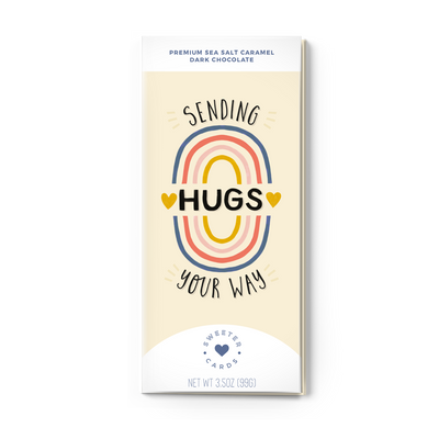 "Sending Hugs" Greeting Card + Chocolate Bar ALL-IN-ONE!