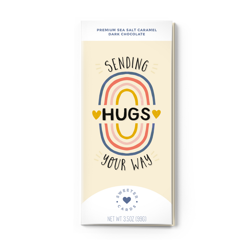 "Sending Hugs" Greeting Card + Chocolate Bar ALL-IN-ONE!