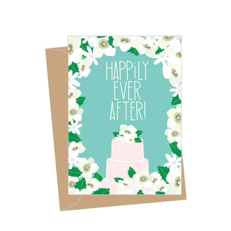 Mini "Happily Ever After" Wedding Cake Folded Enclosure Card