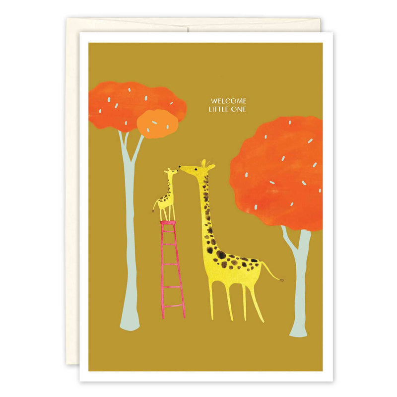 "Welcome Little One" Giraffes New Baby Card