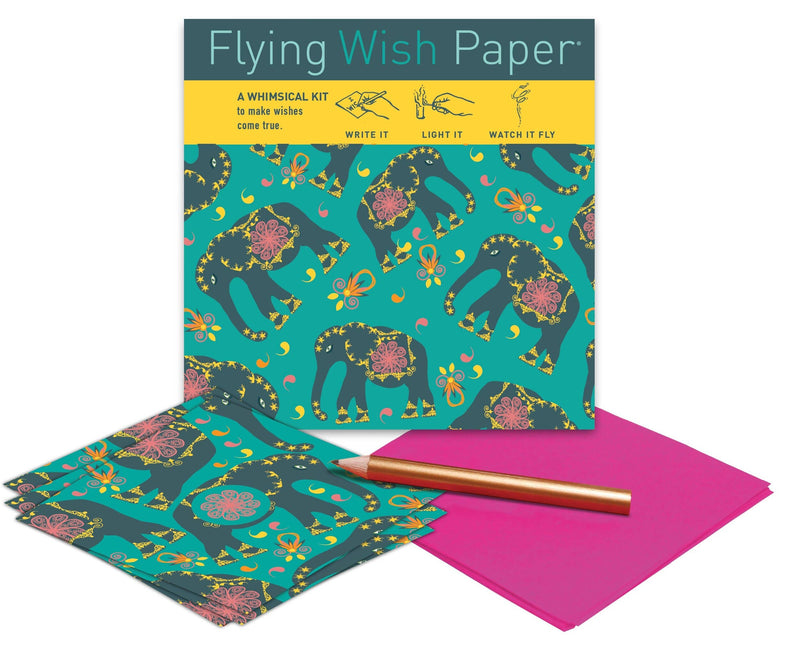 "Elephant" Flying Wish Paper (MIni with 15 Wishes + Accessories)